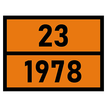 Табличка «Опасный груз 23-1978», Пропан (светоотражающая пленка, 400х300 мм)